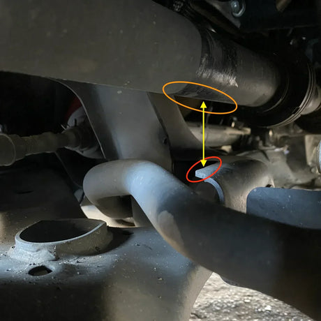 Image showing passenger-side axle contact after installing a Prius Offroad lift